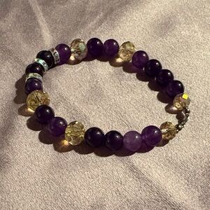 Chic Amethyst Beaded Bracelet